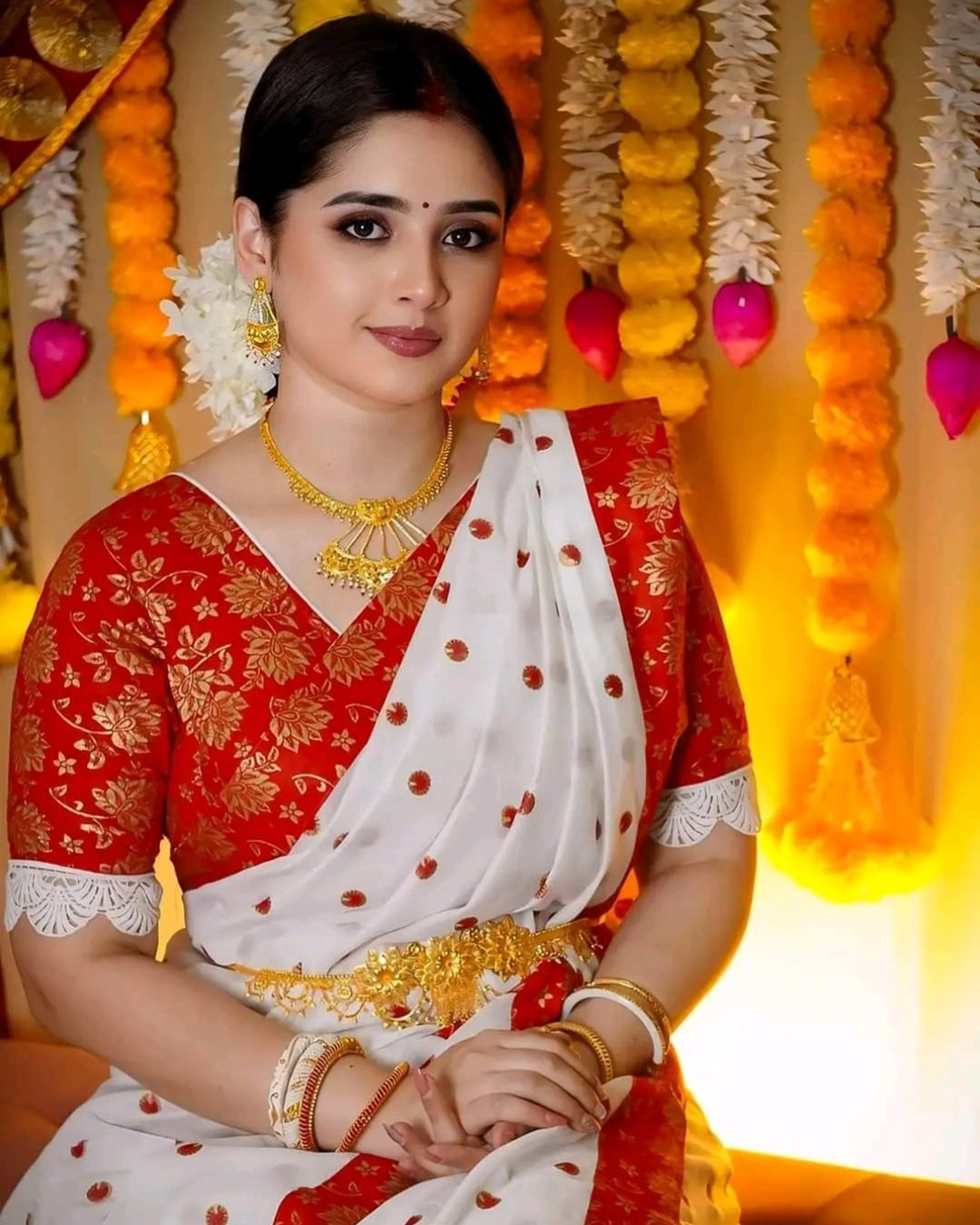 3 সেমি মসলিন” শাড়ি BUS-223 - Image 1